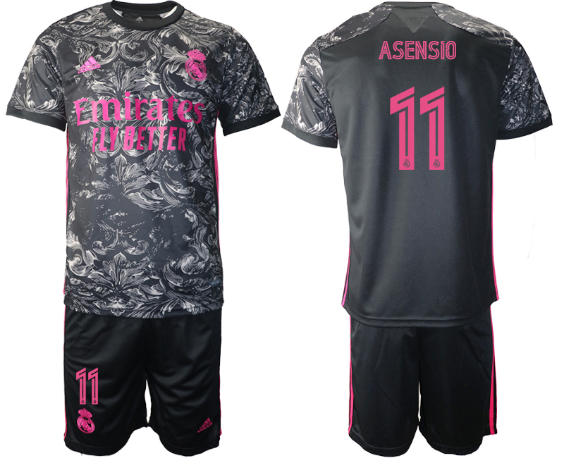 2021 Men Real Madrid away #11 soccer jerseys->real madrid jersey->Soccer Club Jersey